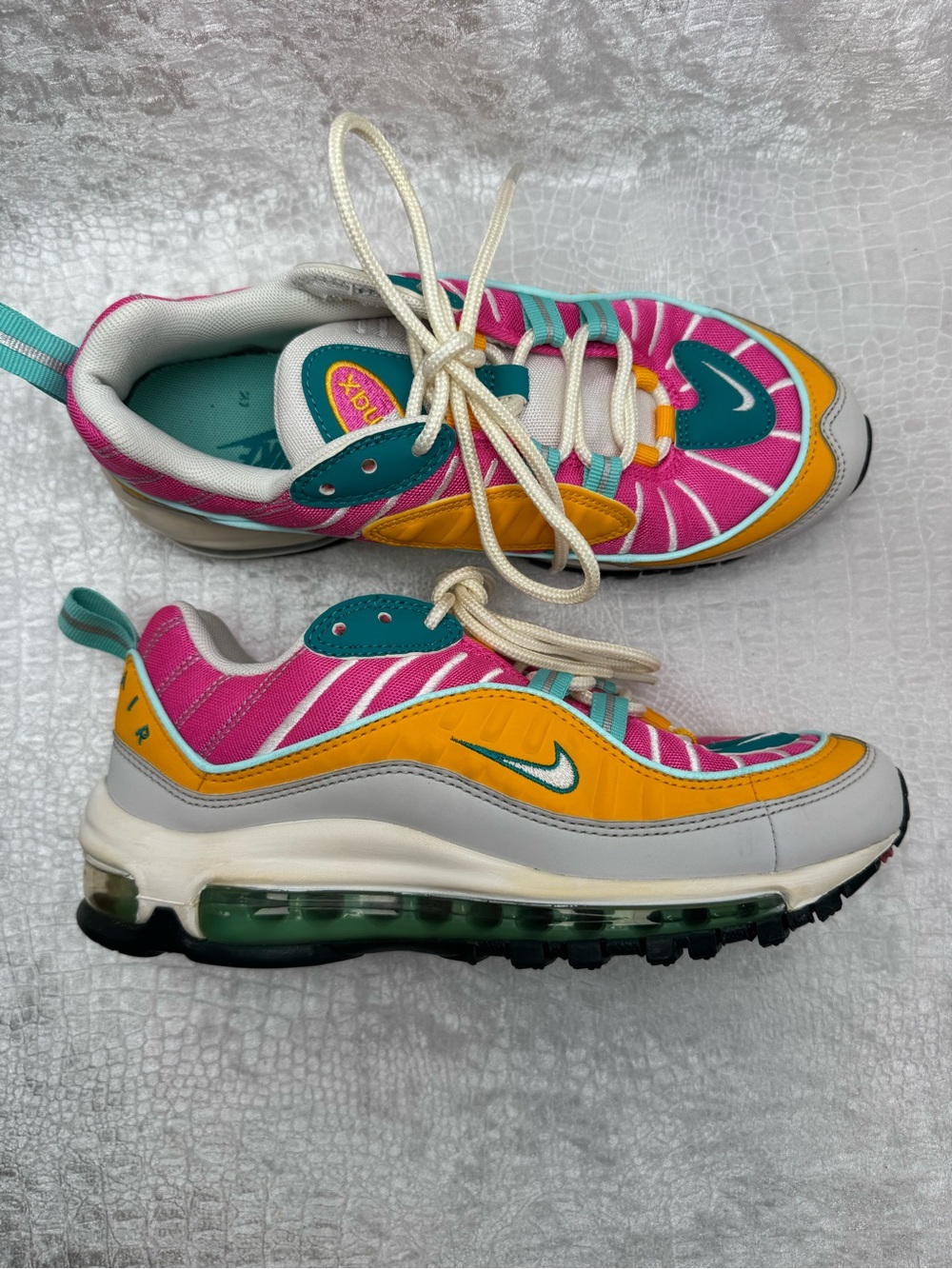 Nike Air Max 98 "Teal Fuchsia" sneakers, Women’s size 6.5